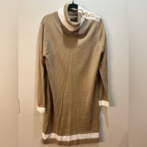 Calvin Klein Tan and Cream Midi Dress